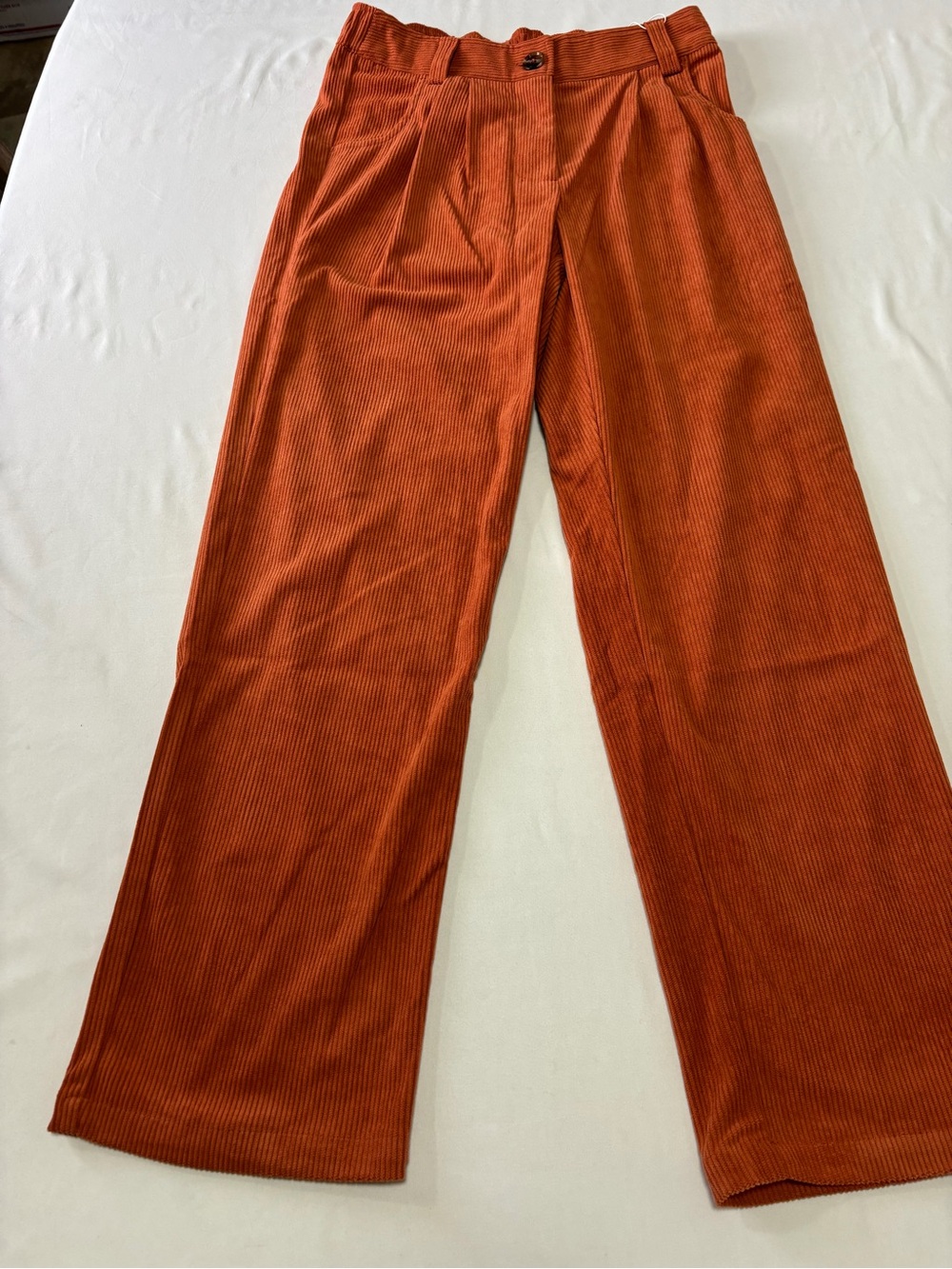 HALARA Rust Orange Corduroy High-Waist Wide Leg Pants